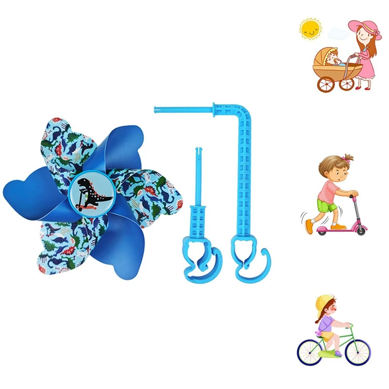 Baby Carriage Windmill Decoration,Flower Patterned Handlebar Windmill, Spinning Decoration Parts Accessories For Bikes