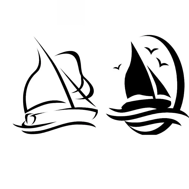 

Ocean Sailing Creative Stickers High Quality Car Window Decoration Personality Pvc Waterproof Decals Black/white, 22cm*13cm