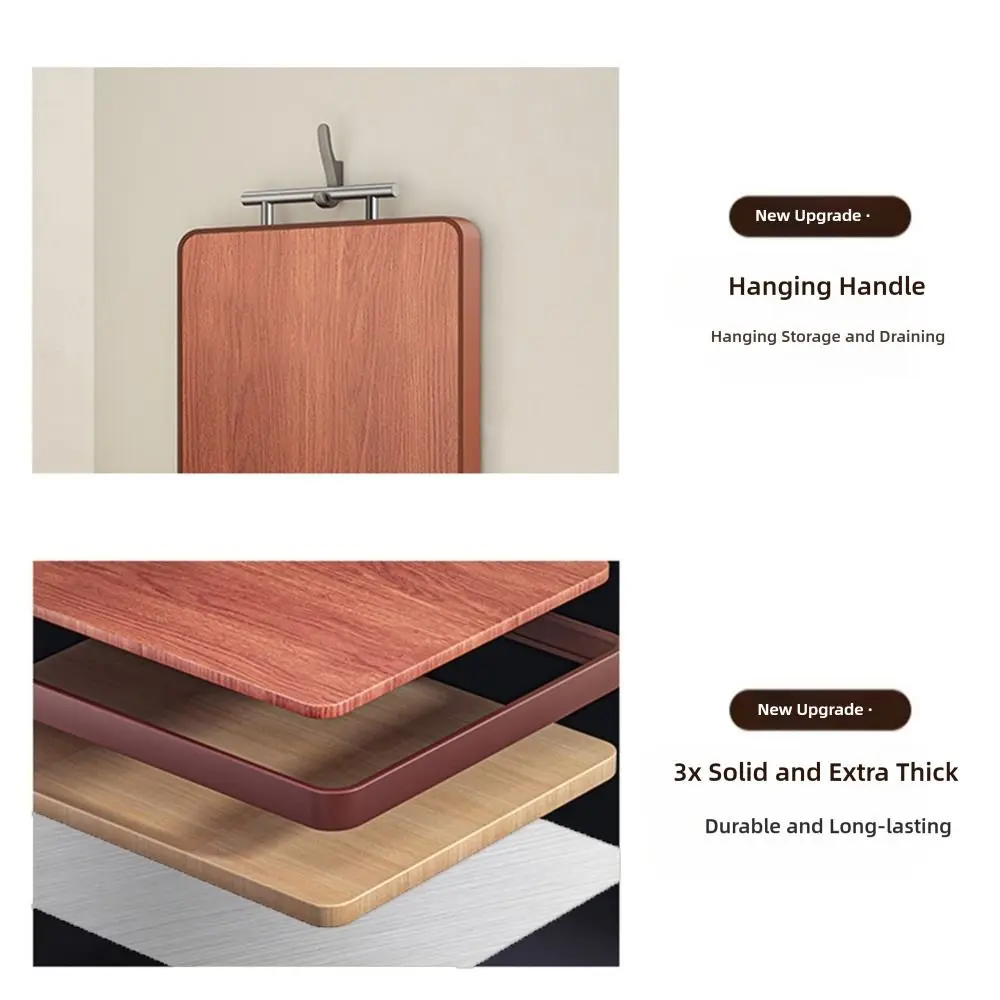 Stainless Steel Double-sided Chopping Board Ebony Antibacterial Cutting Board Mildew-proof Rust Proof Chopping Block