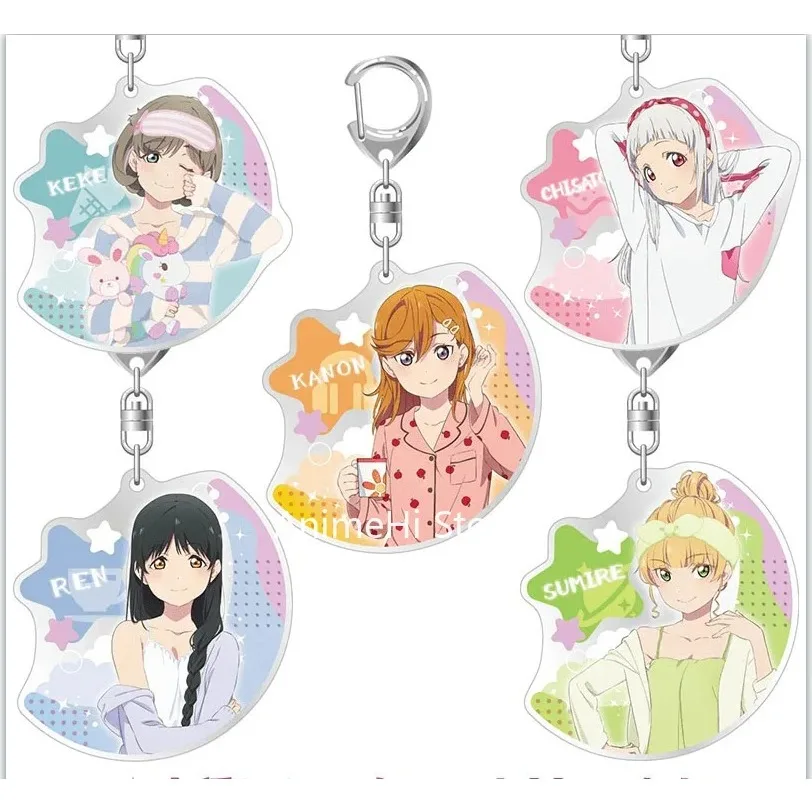 Anime Tang Keke Arashi Chisato Heanna Sumire Sakurakoji Kinako Keychain Doll Shibuya Kanon Acrylic Keyring Pendant Gift