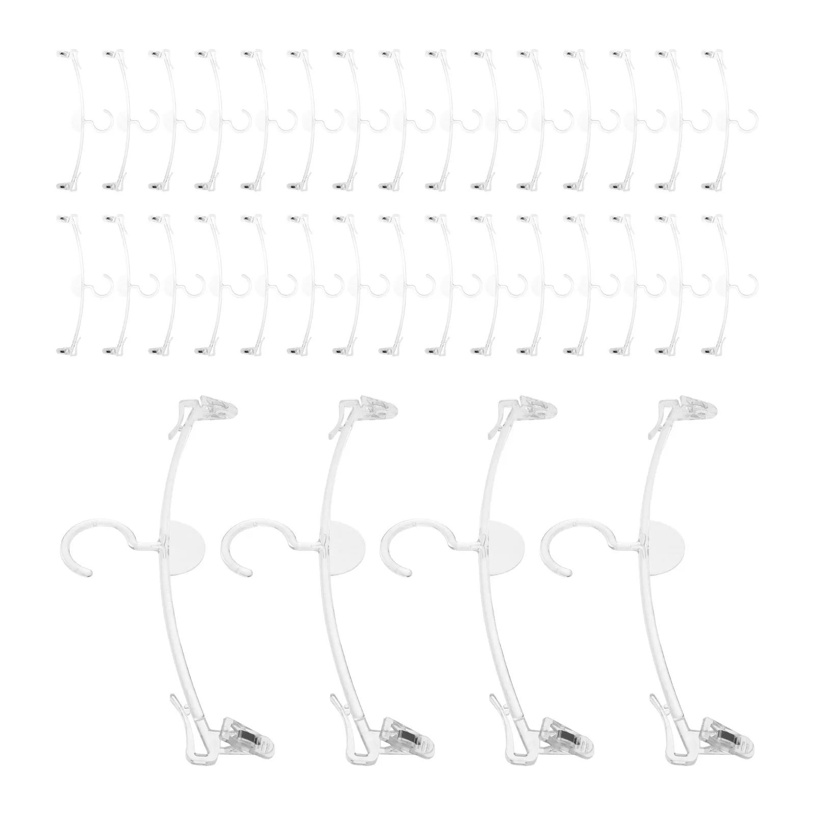 

40 шт. прозрачных пластиковых вешалок для бюстгальтеров с нескользящими зажимами, органайзер для нижнего белья, для гардероба, для бикини и нижнего белья, для розничной торговли