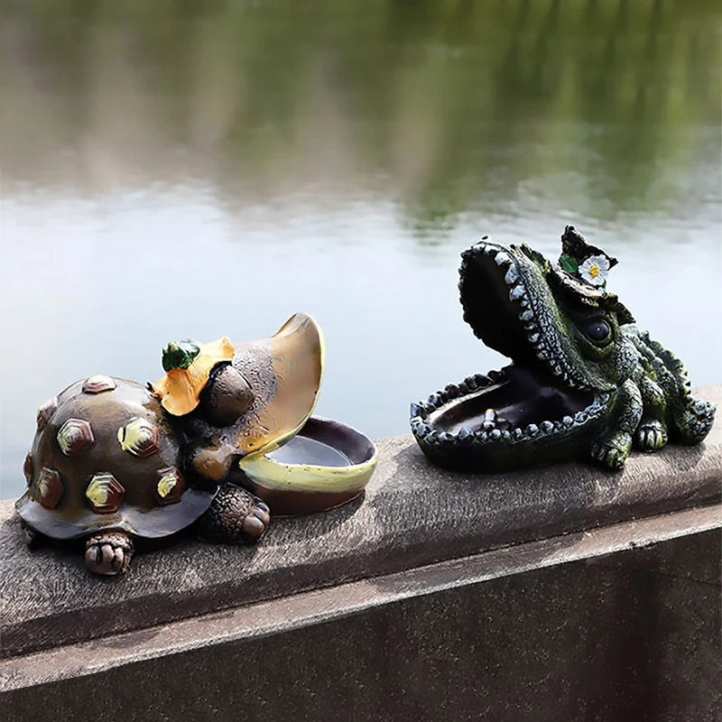 Creative crocodile turtle ashtray home decoration bar tabletop coffee table personalized decoration resin crafts boyfriend gifts