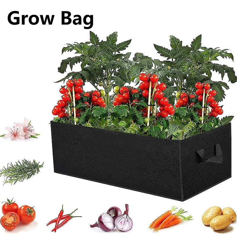 

Black Grow Bags Planting Bag with Handles Multiple Sizes of Planting Bags Rectangle Planting Nursery Pot Breathable Planting Bag