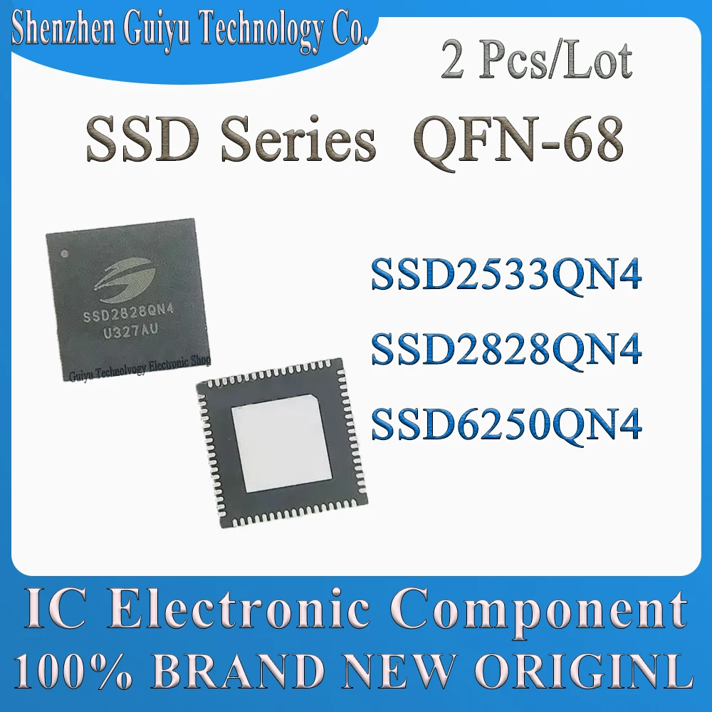 

2 Pcs/Lot SSD2533QN4 SSD2828QN4 SSD6250QN4 SSD2533QN SSD2828QN SSD6250QN SSD2533 SSD2828 SSD6250 SSD QFN-68 IC Chip