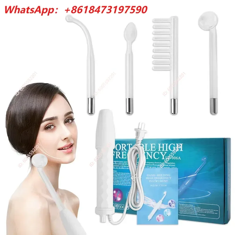 Hot Sale 4 In 1 Handheld Electric Face Skin Beauty Tool Portable High Frequency Facial Therapy Wand Acne Treatment Machine