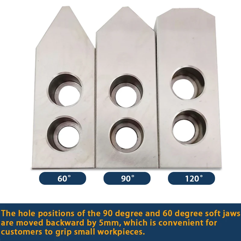 Imagem -03 - Maxilas Macias do Mandril do Material Hidráulico das Maxilas Macias do Mandril de Polegadas 60 90 120 ° para Tornos Mecânicos do Cnc do Mandril de Energia