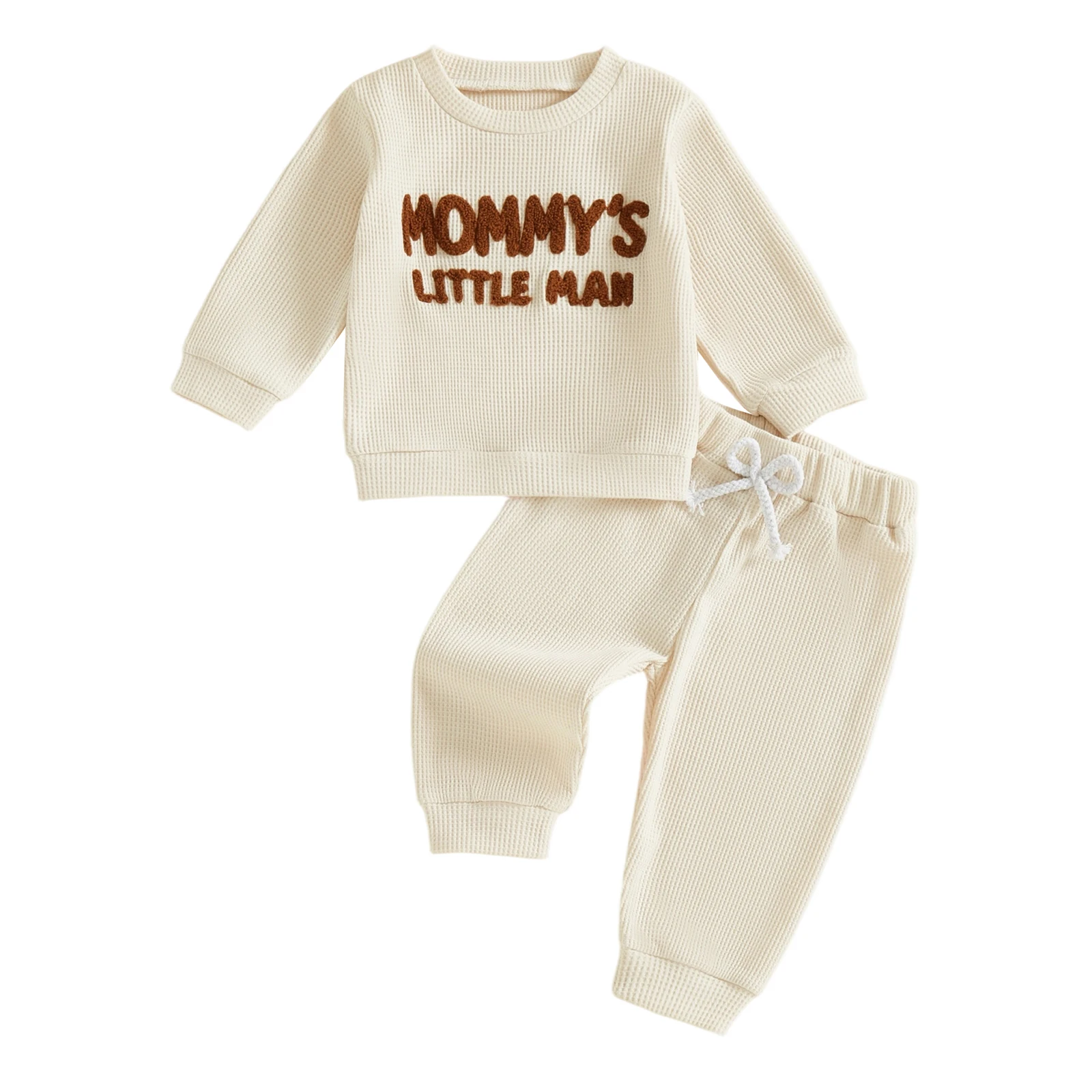 

Toddler Baby Boys Fall Set Fashionable Long Sleeve Letters Embroidery Pullover with Pants 2 Pcs Outfits