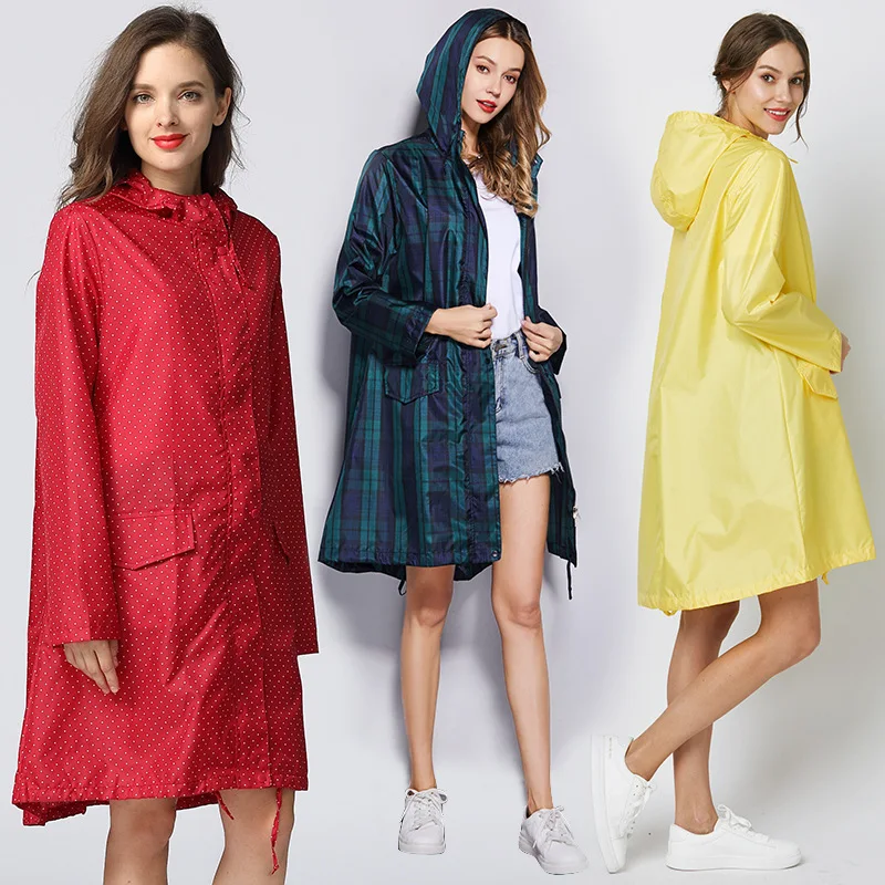 Big Size Fashion Women Lightweight Poncho Waterproof Long Raincoat Men Adults Biker Windproof Rain Coat Jacket Hiking Rainwear