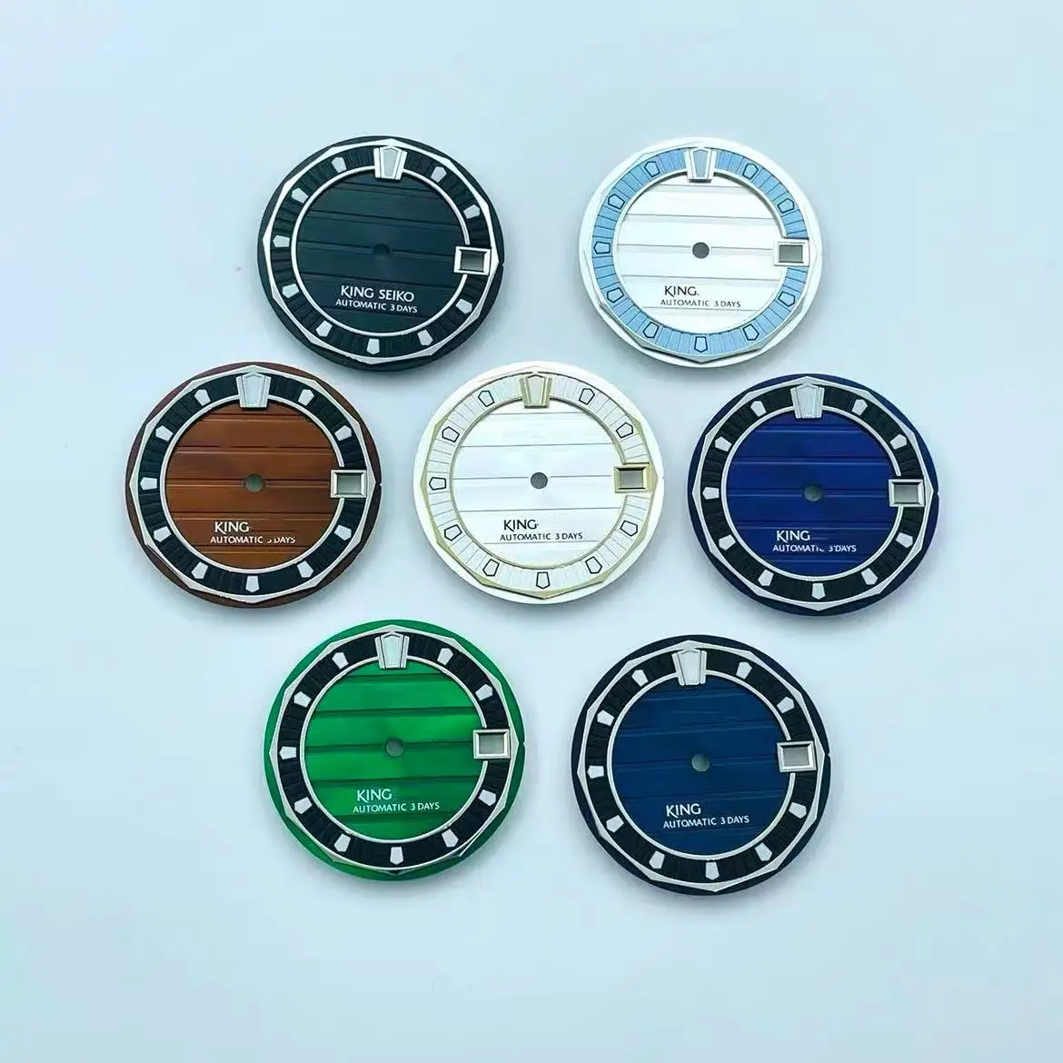 28.5mm NH35 Dial King Series C3 Green Luminous Original Mechanical Watch S Dial Single Calendar for Seiko Mod