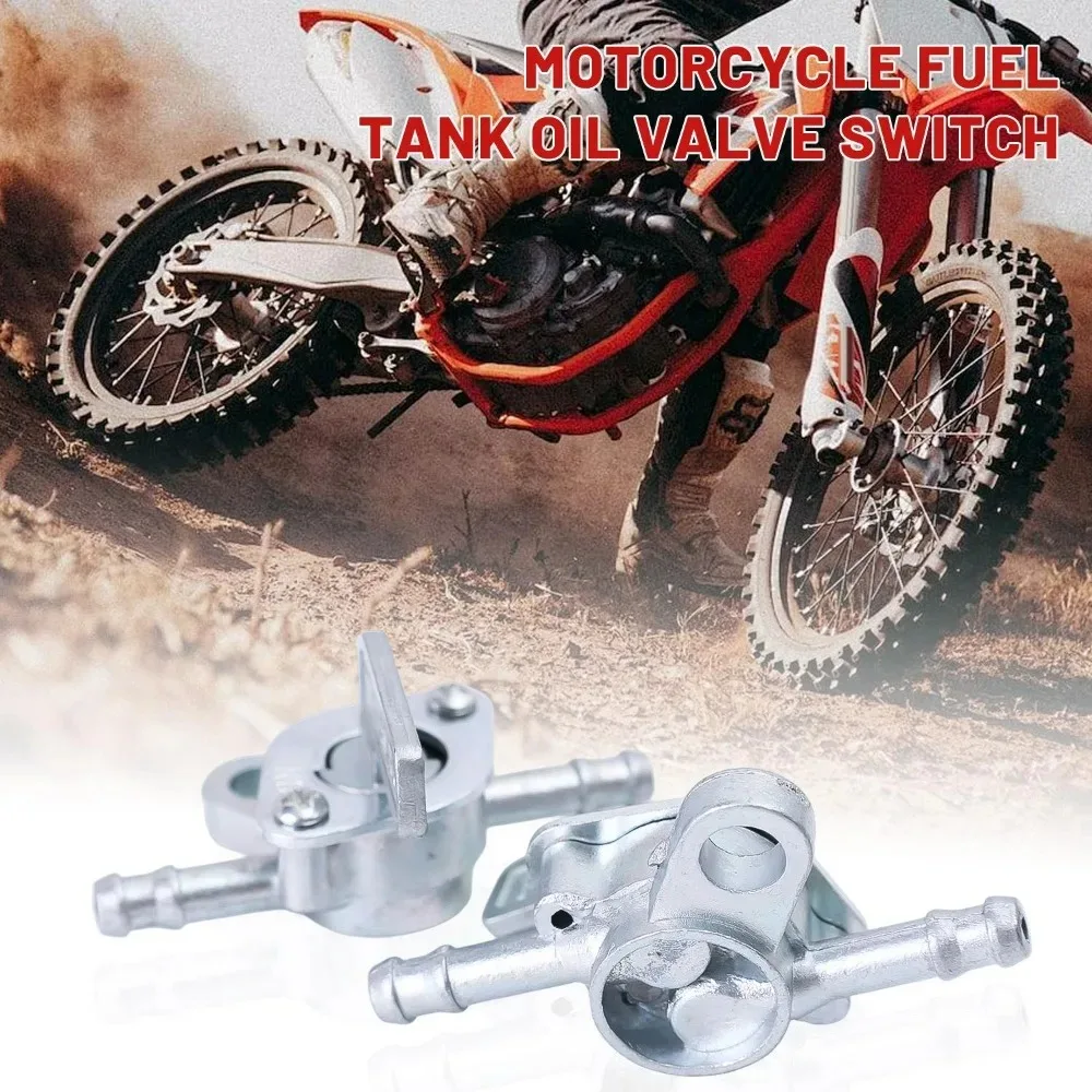 Inline Dual Valve Switch Zinc Alloy Motorcycle Fuel Tank Valve Petcock Switch Replacement Accessory for 50~150cc Off-road Bikes