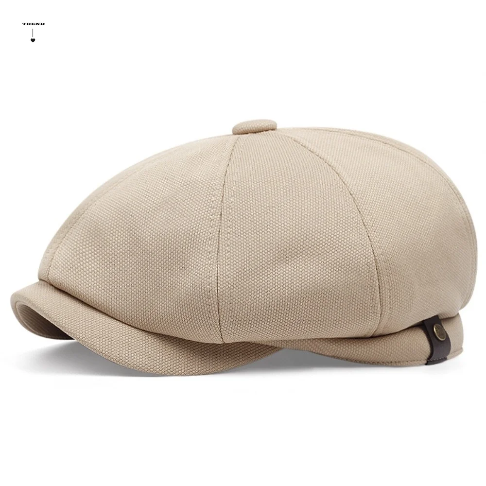 

Lightweight Patchwork Newsboy Cap Breathable Fabric Short Curved Brim Colorblock Flat Hat Sweat-Absorbent Spring Summer Sunshade