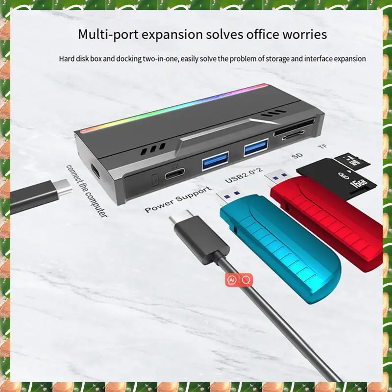 

Многофункциональный корпус жесткого диска JAJA M.2 с поддержкой TF/S D-карты Протокол NVME/NGFF Корпус твердотельного накопителя Прочный -B