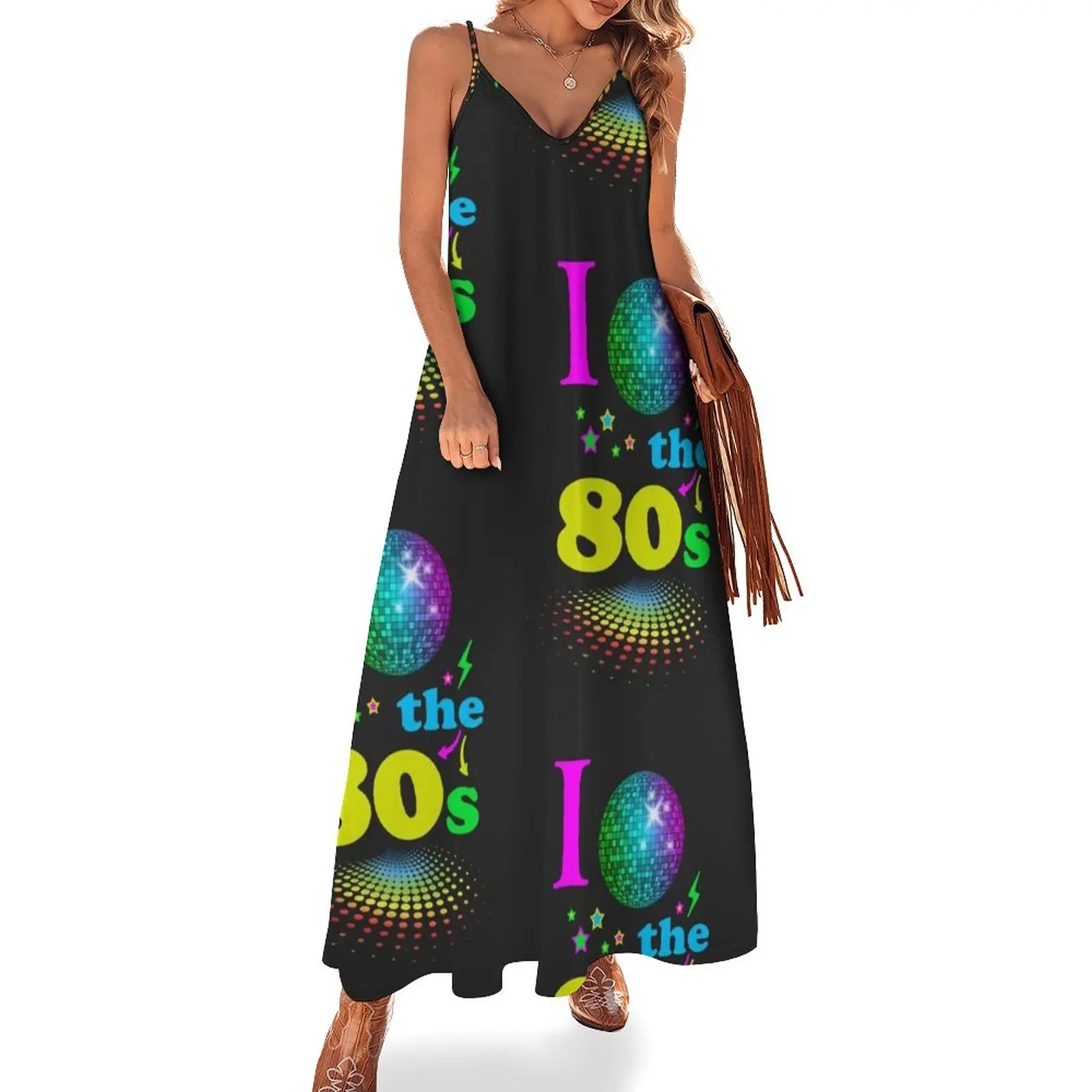 I Love The 80's eightys-vestido sin mangas para mujer, vestidos bonitos para mujer, 2024