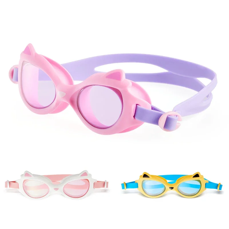 Professional Kids Swimming Goggles Cartoon Frame Anti-UV Children HD Lenses Pool Glasses Eyewear Anti Fog Adjustable Head Strap