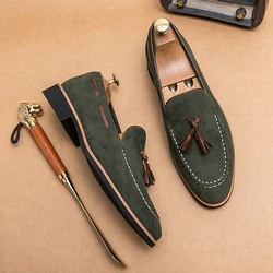 Men Tassel Loafer Shoes Slip on Driving Suede Moccasins Mens Comfortable Leather Shoes for Men Outdoor Fashion Man Casual Shoes