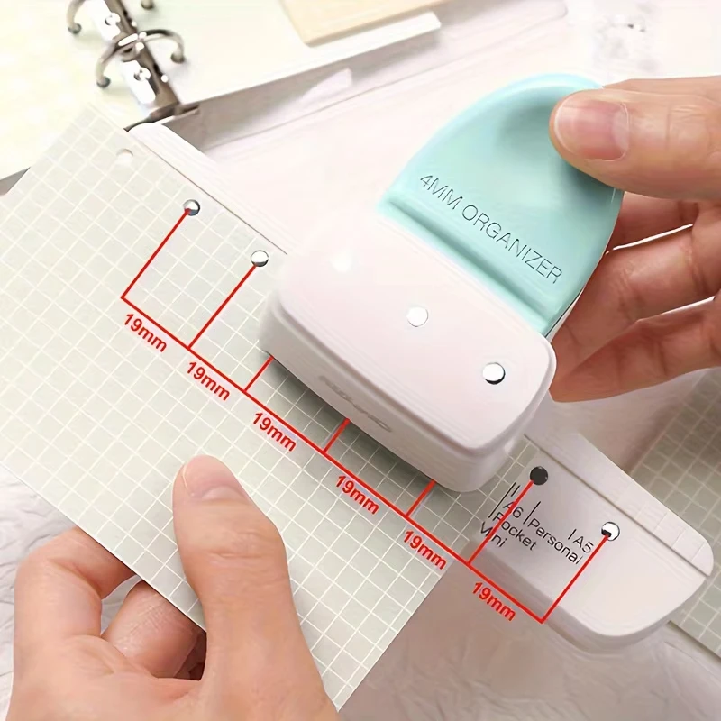 ثقب أوراق شجر فضفاضة مكونة من 3 فتحات لدفاتر الملاحظات اليومية، خرامة ورق قابلة للتعديل لسعة أوراق A5 A6 A7، لمدرسة المكتب #2