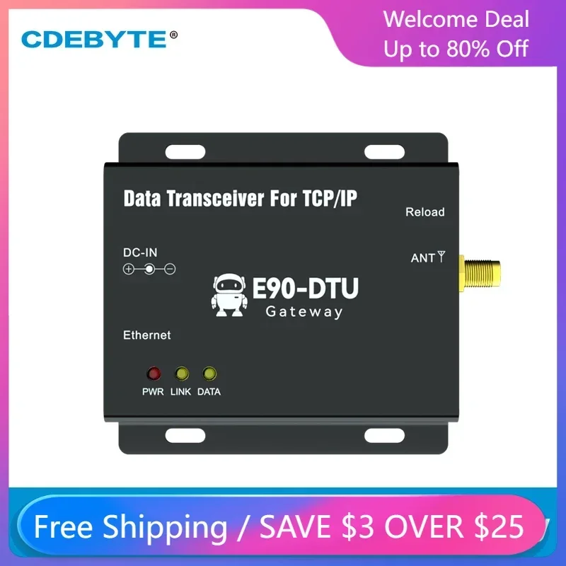 1pc Ethernet Gateway LoRa 915MHz E90-DTU(900SL30-ETH)-V2.0 MQTT 30dBm DC 8V~28V 10km RSSI SMA-K TCP UDP Transceiver Modem