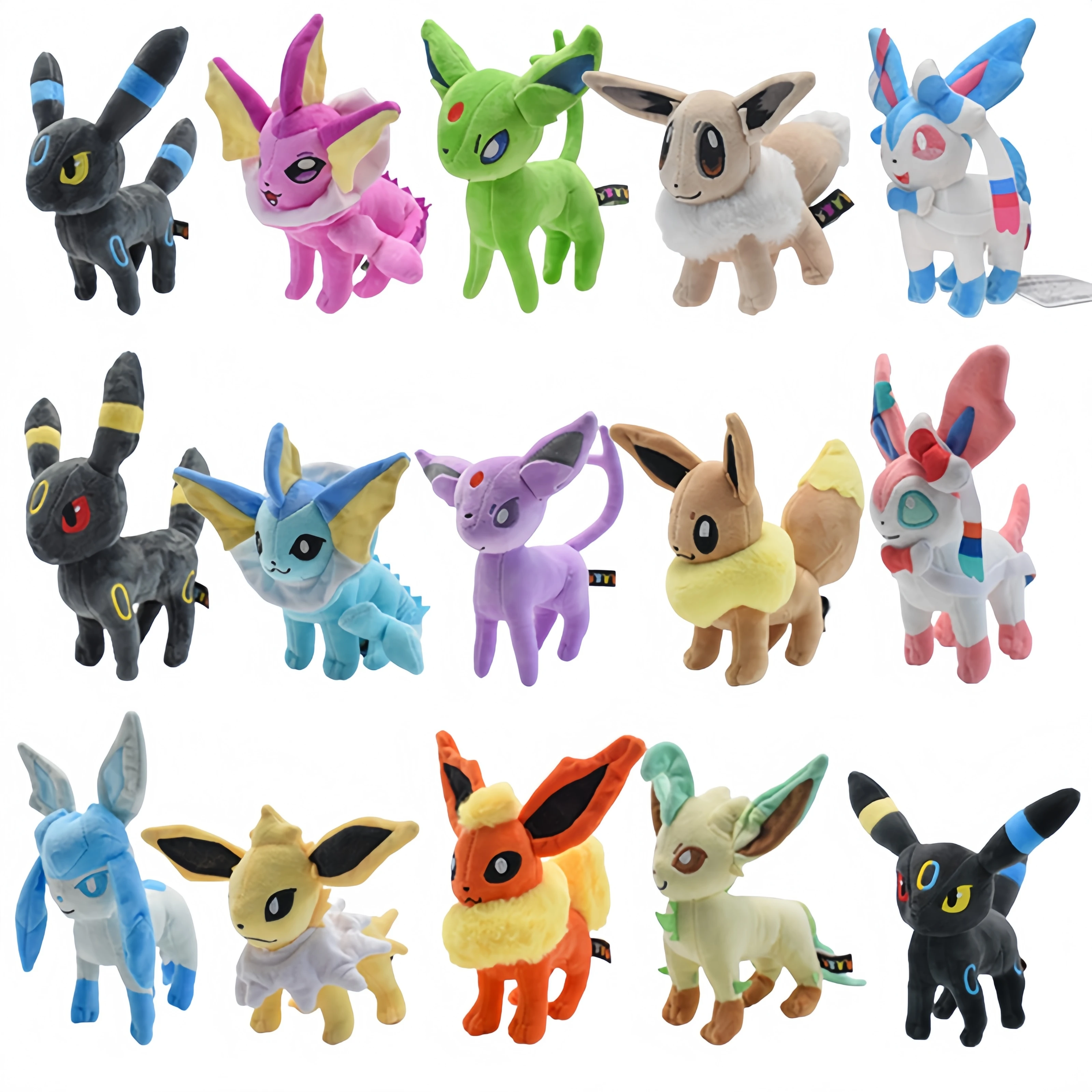 ポケモンカラフルなイーブイコレクションぬいぐるみフレアオンヴァポリオンぬいぐるみアニメエスペオンアンブレオングレイシアリーフィオンシルヴィオンおもちゃ子供ギフト