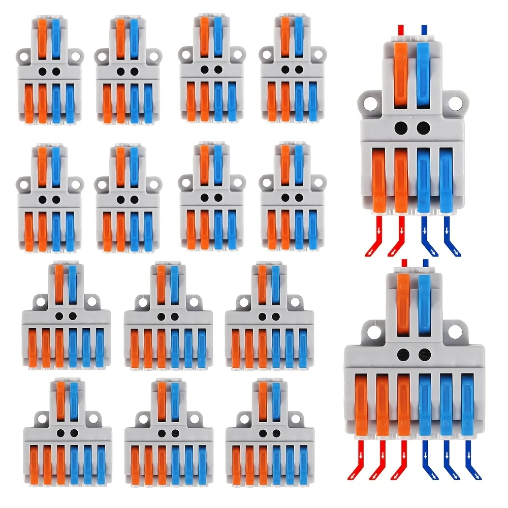 Compact Splicing Wire Connectors Assortment Pack Lever Connector Kit, Quick Wiring Connector for AWG 28-12