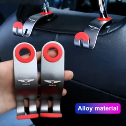 2Pcs Metal Hook Car Seat Headrest Hook Auto Back Seat Organizer Hanger For GENESIS Coupe G70 G80 GV60 G90 GV70 GV80 Accessories