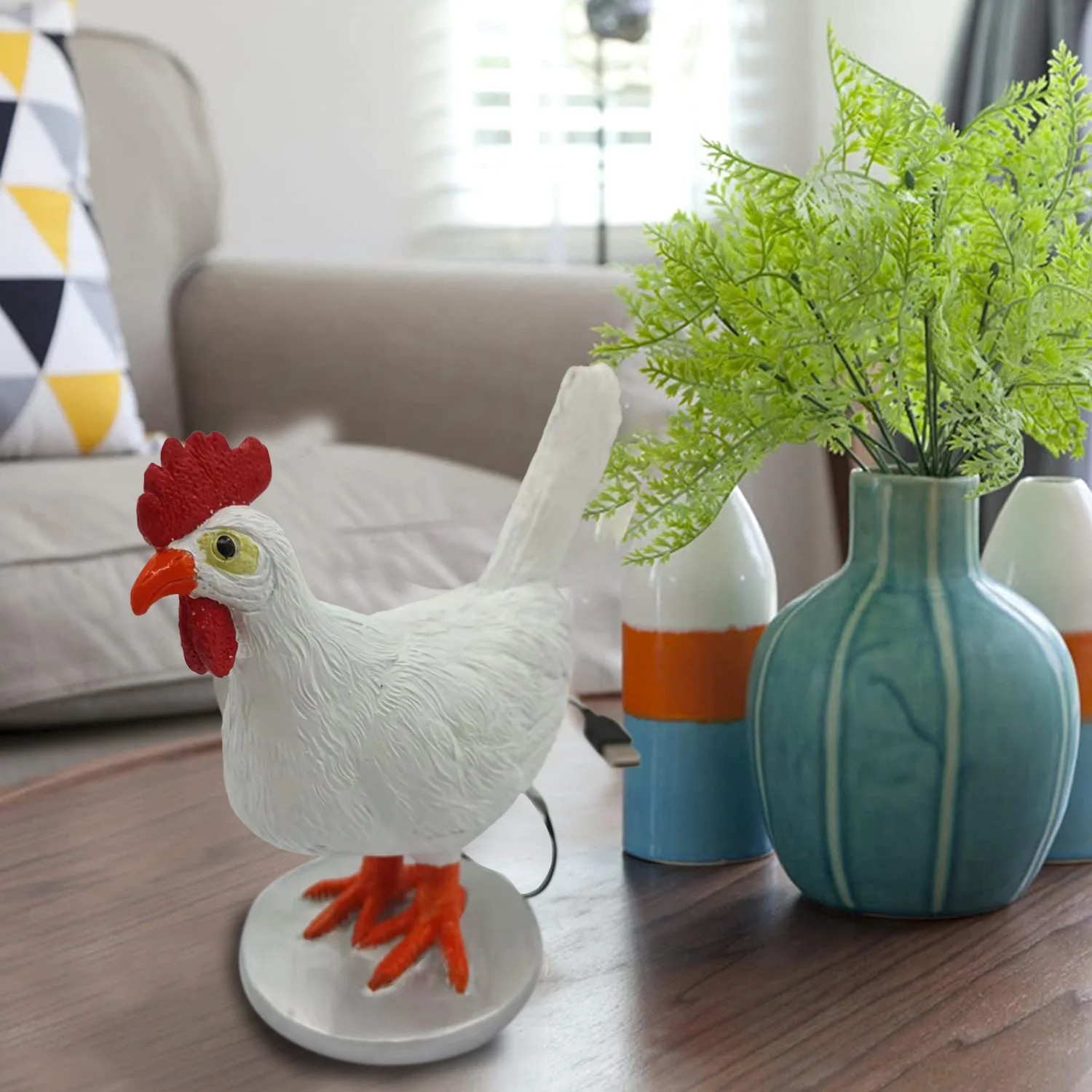 

Classy-Egg Lamp Resin Chicken Egg Lamp Table Lamp Light 3D LED Hen Laying Eggs Night Lights For Bedroom Living Room Decor