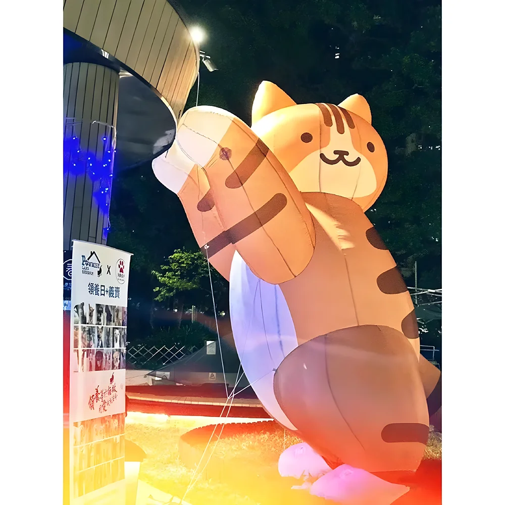 Globo inflable gigante de mascota Animal de gatito de soplado de aire de dibujos animados de gato con soplador edificio decoración al aire libre evento publicidad Pro