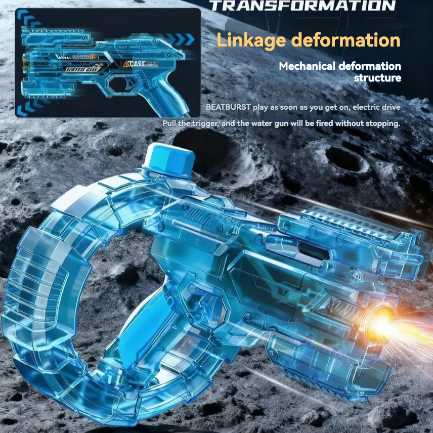 

2026 New Energy-Cycling Space Electric Water Gun with Cool Lights, Explosive Deformation, Large Capacity, Fully Automatic Contin