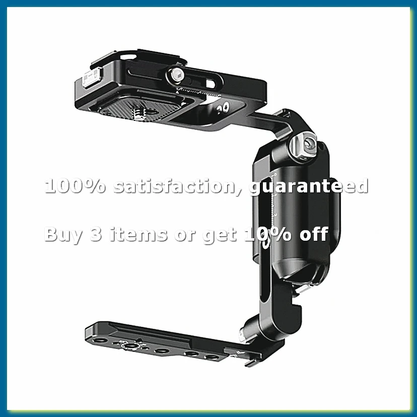 A82Z-XJ01 Universal Foldable Camera Cage 2-in-1 Handle Cage for DSLR Mirrorless Camera Tripod Gimbal with Phone Clamp