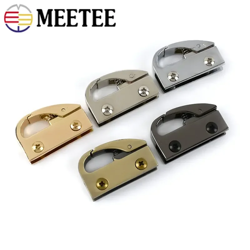 2/4/10Pcs Metal Spring Bag Side Clip Buckles Screw Decoration Clasps Handbag Strap Chain Handle Hanger Hook Hardware Accessories