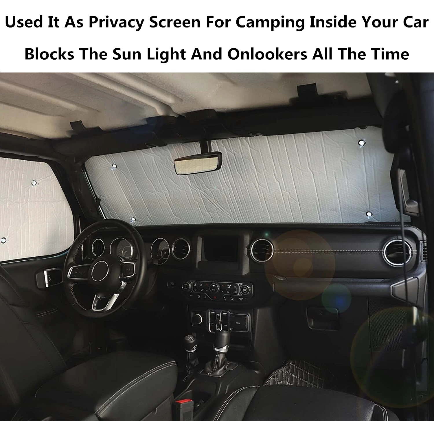 Car Curtain Anti-UV Window Sun Visor Cover Windshield Sunshade Insulation Pad for Jeep Wrangler JL 2018-2023 Interior Accessory