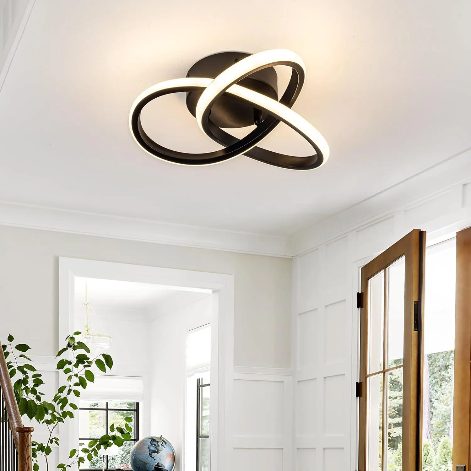 

GD LED Aisle Ceiling Lights Fixtures with Remote Control Close to Ceilings Lighting for Living Room Bedroom Dining Room