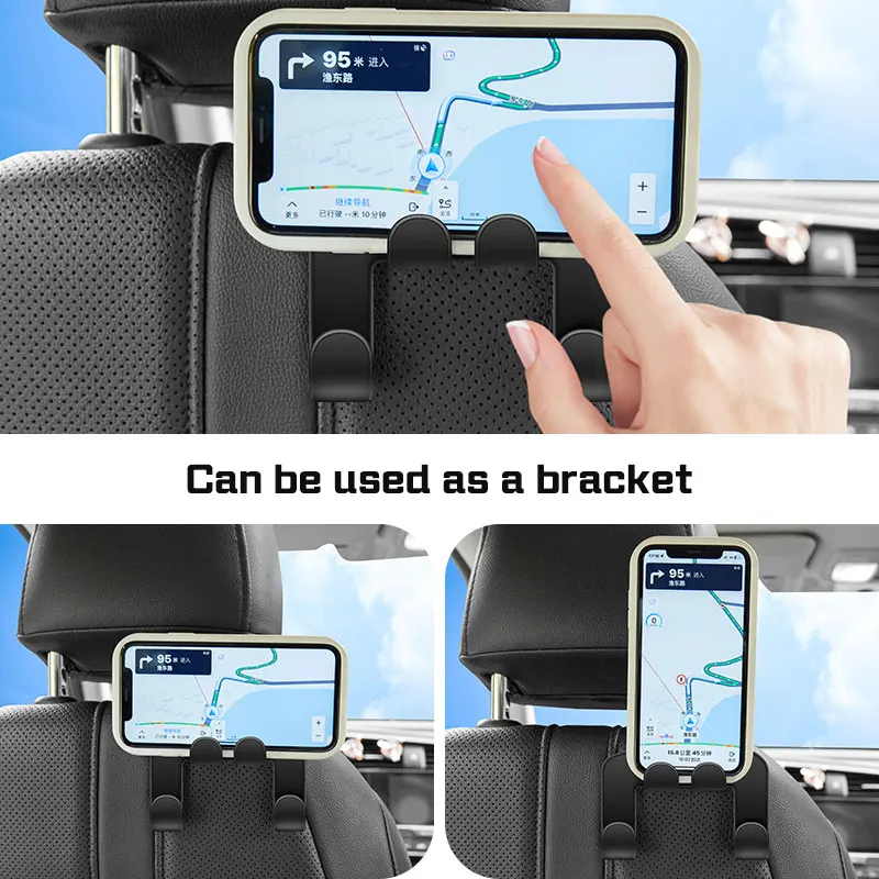 

Car Dual Hooks For Toyota Yaris Hilux Prius Avensis Auris Corolla Camry Auto Seat Back Hook Hanger For Bags Organizer Accessory