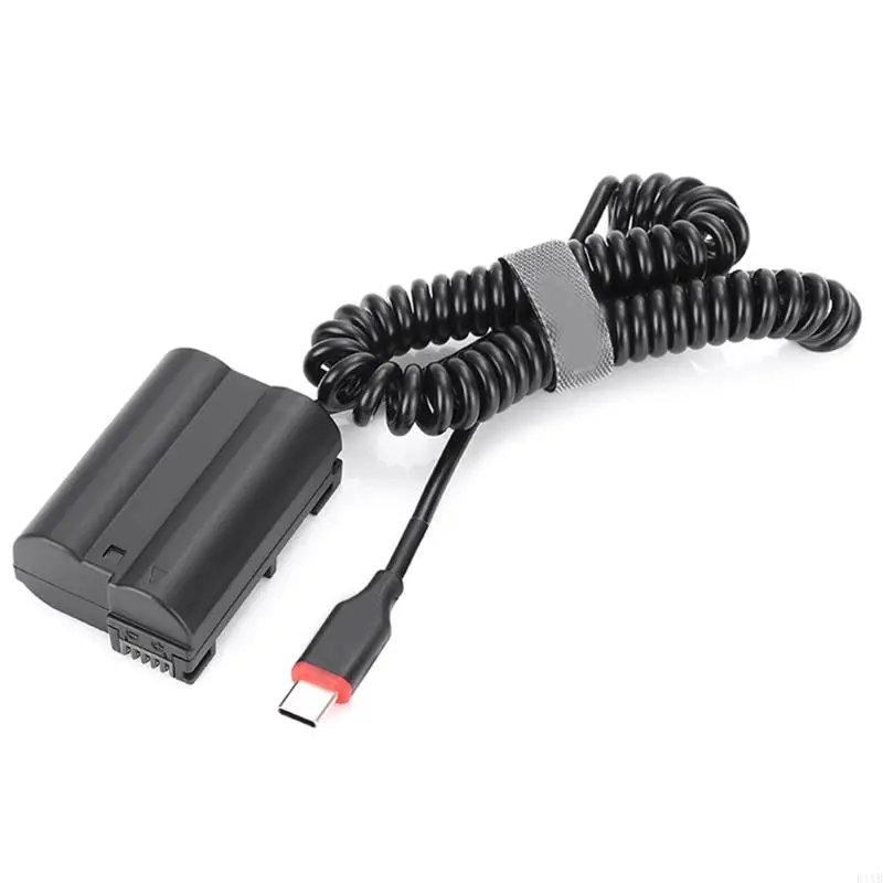 E1YB Convenient Camera Power Cable Type-C to EN EL15 Battery for D7100 D800