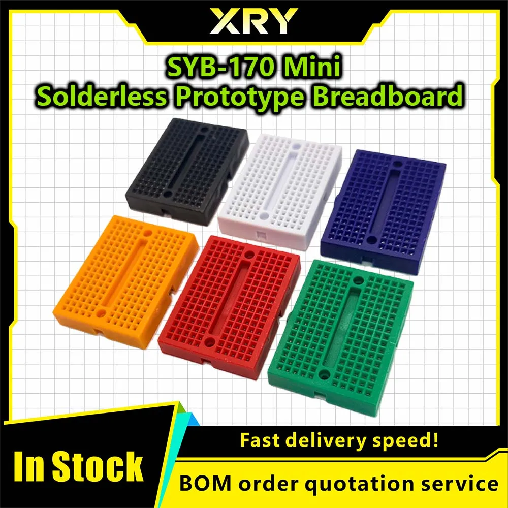 1-2PCS SYB-170 Mini Prototype Experiment Test Breadboard Board Tie-points 170 Tie-points 35*47*8.5mm 6 Color