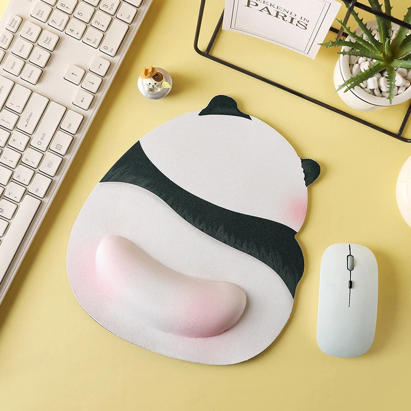 Kawaii Panda Mouse Pad Soft Silicone Wrist Rest Mouse Pad Cute New Non Slip Computer Office Mouse Pads For Girls Wrist Support