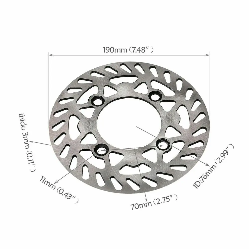 

TDPRO 190mm Rear Brake Disc Rotor 110cc 125cc ATV Quad Buggy Pit Dirt Bike Taotao SSR