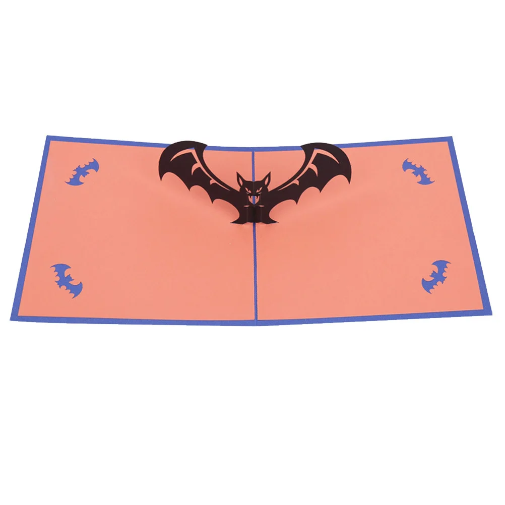

Creative Up Bat Halloween Greeting Card Eco Friendly Paper Craft for Festivals Birthday Party Supplies Halloween Cards