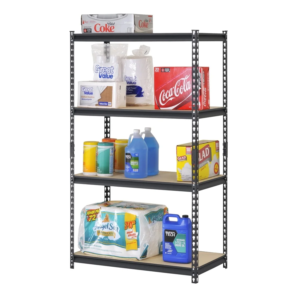 36 Inch Wide 4 Tier Steel Shelving Unit Adjustable Storage Rack Heavy Duty 800 Lbs Capacity per Shelf Indoor Use