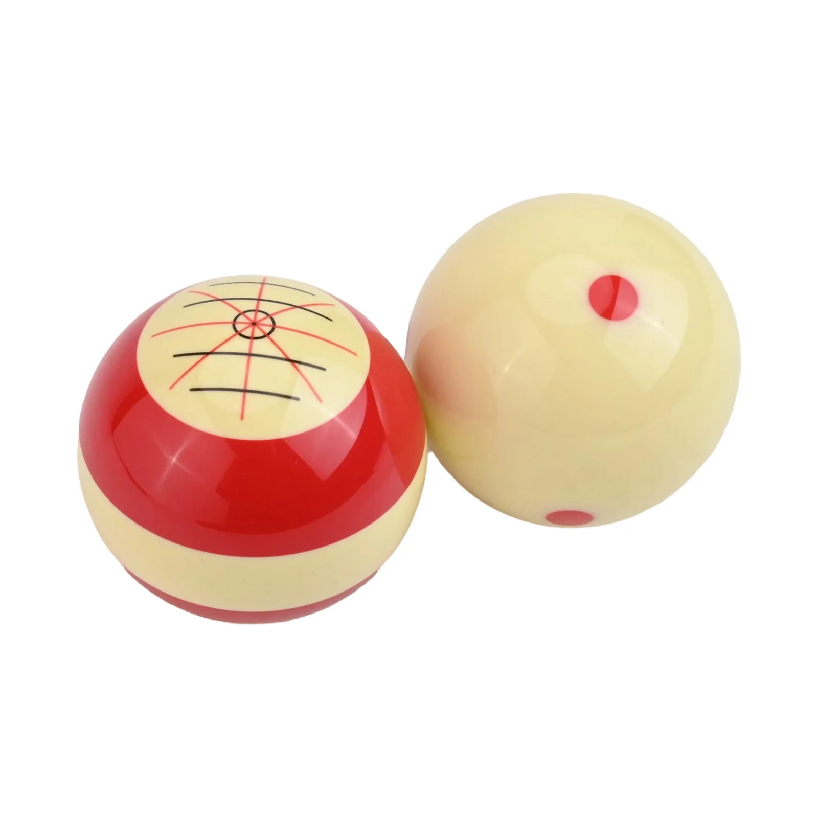 Resin Cue Ball Training Set for Pool 2pcs with Unique 6 Dot Design to Assist Players in Developing Hitting and Aiming Skills