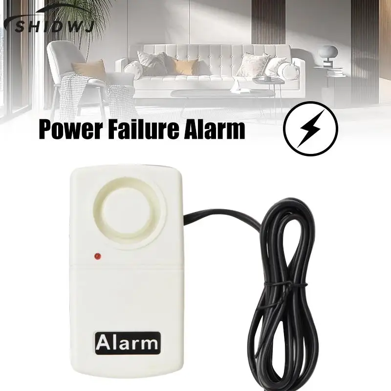 220V Power Failure Alarm White 120db Home Security LED Indicator Alarm Automatic Power Out/Failure Power Cut Warning