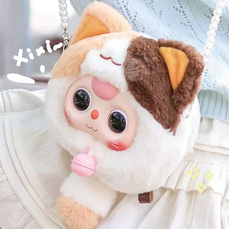 New Baby Three Lucky Cat Zipper Bag Series Blind Box Decoration Backpack Pendant Cute Vinyl Doll Mystery Box Christmas Gift