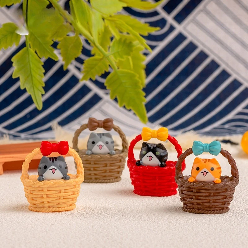 

Cute little cat keycap DIY flat bottomed bamboo basket carrying basket cross axis mechanical keyboard R4 keycap
