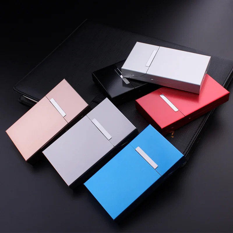 Aluminum Alloy Cigarette Case - Holds 20 Ultra Thin 100mm Slim Cigarettes, Metal Cigarette Box