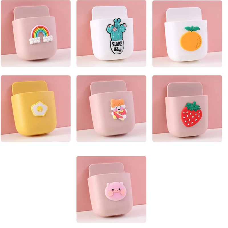 【Superdeals】 lindo estante de almacenamiento organizador de escritorio portalápices autoadhesivo soporte de papelería Control remoto TV soporte para teléfono móvil