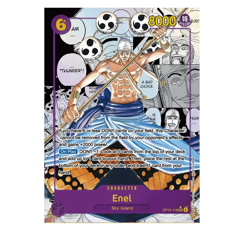 enel one piece card game Diy Proxy 2026 English Adventure On Kamis Island Cards Op15 Series Op15-118 Manga Enel Eb02-052 Op15-060 Op15-078 have for your premier collection. one piece card game enel