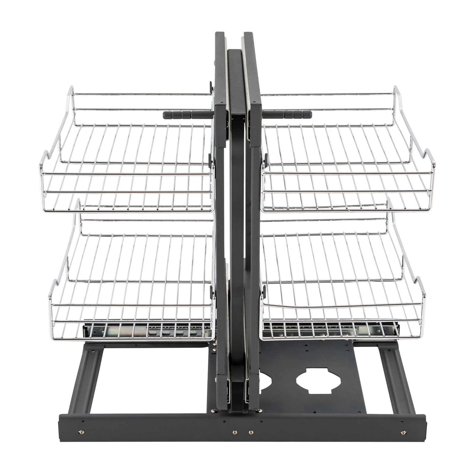 Blind Corner Pull-Out Cabinet Organizer, 2-Tier Storage with 4 Baskets, Smooth Sliding System, Space-Saving Design for Kitchen C