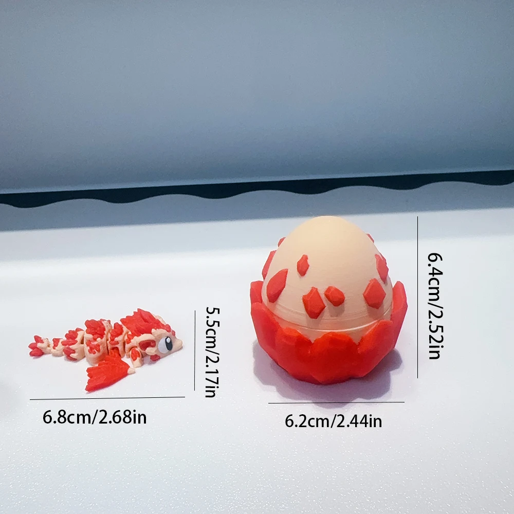 ثلاثية الأبعاد مطبوعة لطيف الأحمر كريستال التنين والكريستال التنين البيض نموذج البلاستيك زخرفة سطح المكتب الديكور النحت هدية عيد #2