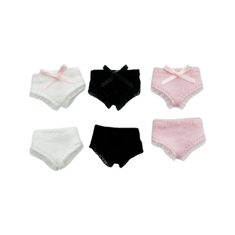 OB11 Baby Dress With Lace Bottoms YMY Baby Clothes Triangle Underpants 1/12 bjd Plain Underwear ashi2.0 Bowknot pants