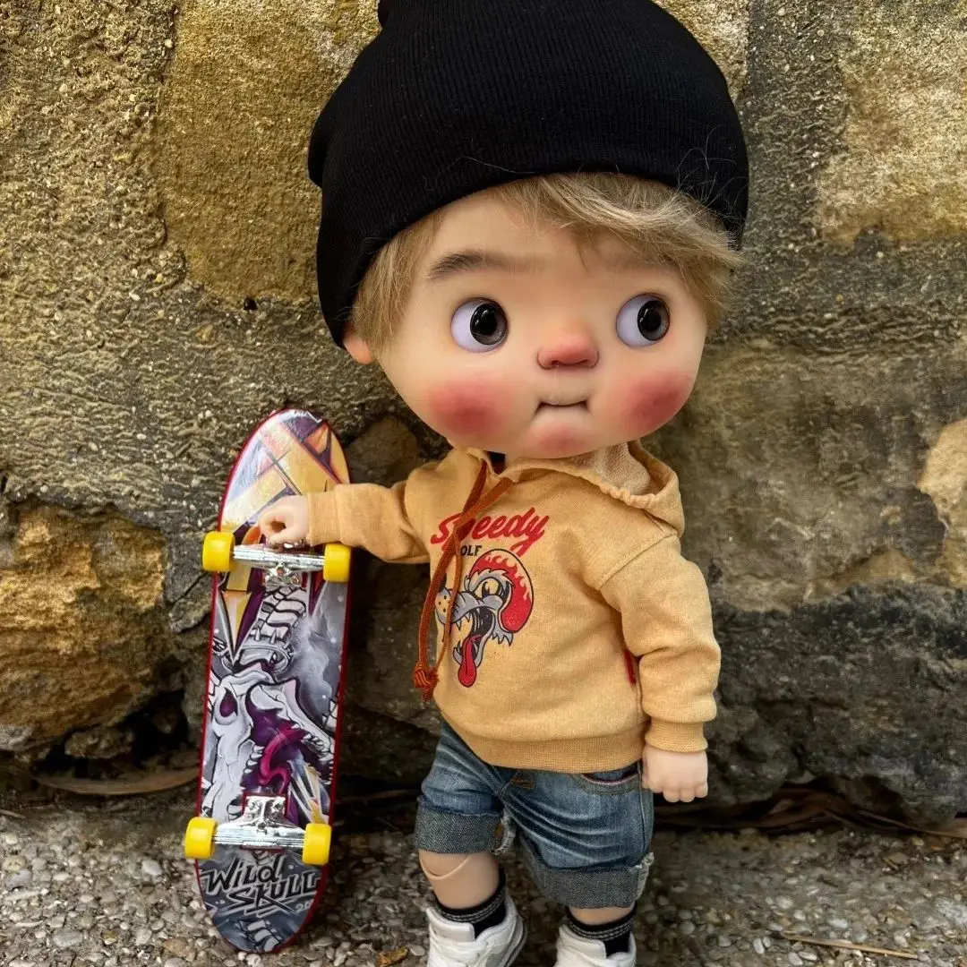 

BJD doll 1/12 qbaby 12cm cute boy big head makeup high quality resin toy gift baby angel dolls in offersFree shipping