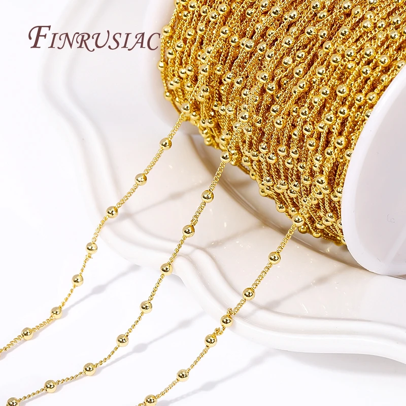 Wholesale Bulk Metal Chains 18K Gold Plated 2.5MM Copper Ball Chain Necklace Chains Jewelry Making Supplies DIY Accessories